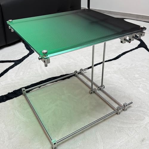 Xtroml Multifunktionaler modularer Beistelltisch aus Acryl und Metallstangen mit 8 mm Platte – Vielseitiger Präsentationsständer, Akzenttisch und tragbarer Organizer für Wohnzimmer oder Büro,Green von Xtroml
