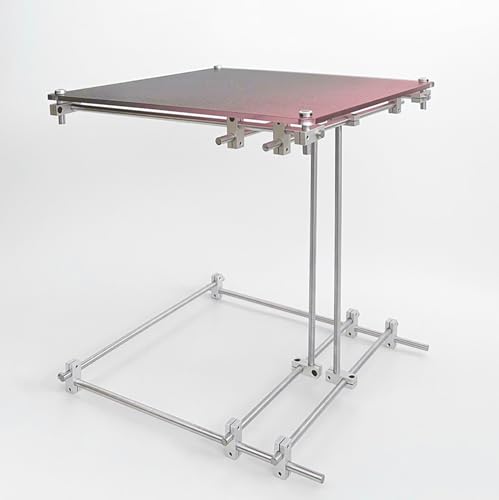 Xtroml Multifunktionaler modularer Beistelltisch aus Acryl und Metallstangen mit 8 mm Platte – Vielseitiger Präsentationsständer, Akzenttisch und tragbarer Organizer für Wohnzimmer oder Büro,Pink von Xtroml