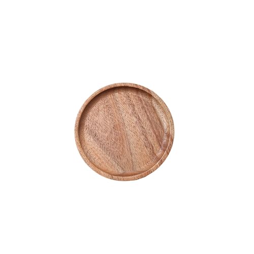 Xtroml Rundes Holztablett, Serviertablett aus Holz, Akazienteller, Vorspeisenbrett, Tablett-Organizer für Küchen-/Arbeitstisch-Mittelstück,10cm von Xtroml