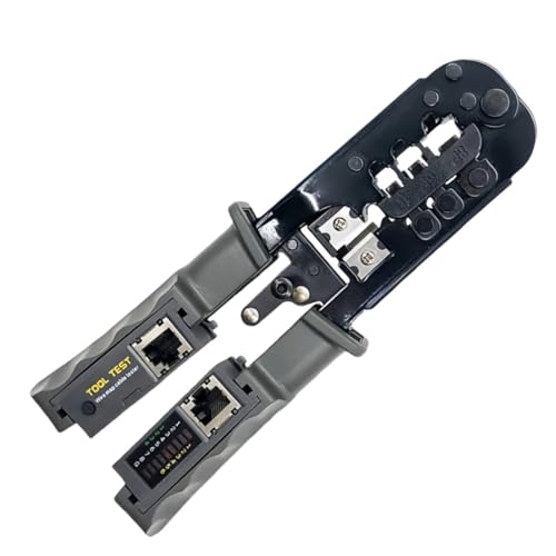 2 in 1 RJ45 Netzwerkkabel Crimpzange 8P 6P4P Dreizweck-Tester Ratschen Werkzeug Durchgangsloch Netzwerkkabel Zange Abisolierzange von XuQiZZpp