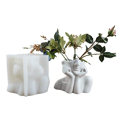 Blumentopf-Silikonform für Beton, Blumentopf, handgefertigt, Basteln, Blumentopf, Epoxidharz, Gartendekoration, Silikonformen für Epoxidharz, Seifenherstellung, Backformen von XuQiZZpp