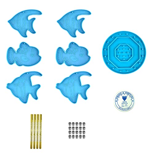 Windspiel-Harzformen, Silikon-Set zum Gießen von Schmuck, Fisch, Epoxidharz für Heimdekoration, Glockenspiel Windspiel-Harzformen, Silikon-Set zum Gießen von Schmuck, Fisch, Epoxidharz für Heimdekoration, Glockenspiel von XuQiZZpp
