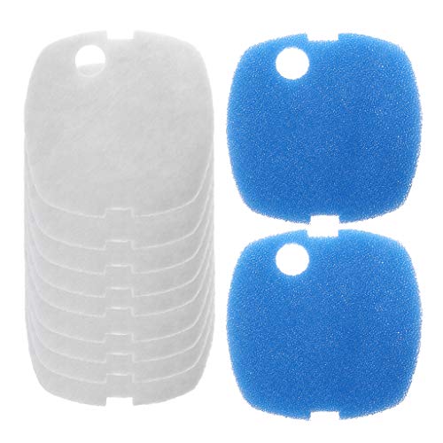 XuQiZZpp Aquarium-Ersatz-Medien für Kanisterfilter, biochemischer Schwamm, blau und weiß, Schaumstoff-Pad, Filter, Zubehör, Salzwasser, Aquariumzubehör, 10 Stück von XuQiZZpp