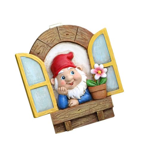 XuQiZZpp Baumgesichter für den Außenbereich, hängende Zwerge, Dekorationen für Hof und Garten, Kunstharz mit Miniatur-Landschafts-Ornamenten, Outdoor-Dekorationen von XuQiZZpp