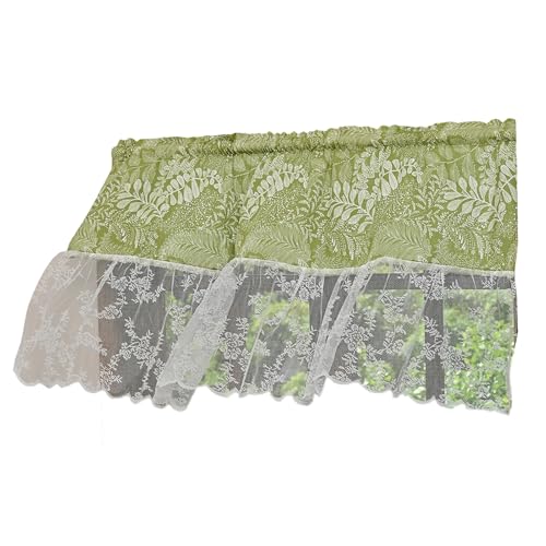XuQiZZpp Bestickte Spitzen-Fenstervorhänge, halbsichtbar, transparenter Stoff, kurzer Vorhang für Schlafzimmer, Wohnzimmer von XuQiZZpp