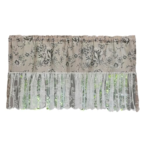 XuQiZZpp Bestickte Spitzen-Fenstervorhänge, halbsichtbar, transparenter Stoff, kurzer Vorhang für Schlafzimmer, Wohnzimmer von XuQiZZpp