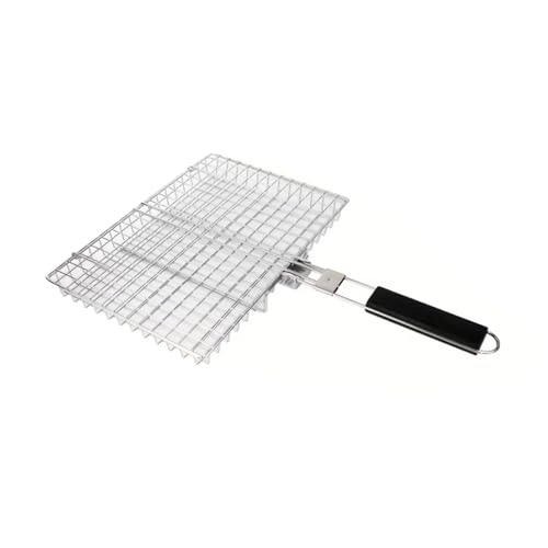 XuQiZZpp Faltbarer Grillkorb mit abnehmbarem Griff, 32 cm, rostfreier Stahl, für Familie, Camping, Picknicks, sicheres Design von XuQiZZpp