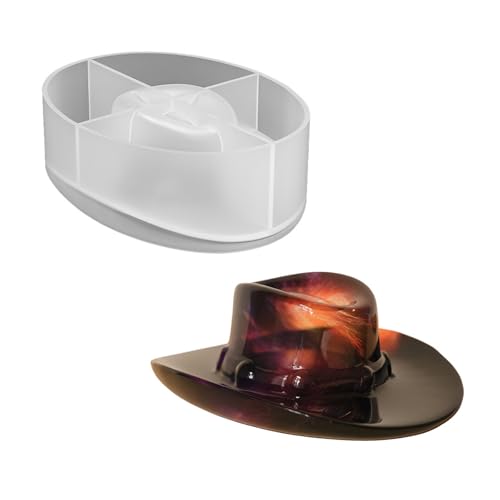 XuQiZZpp Flexible Silikonform in Westernhut-Form, Schmucktablett, Tischdekoration, für Heimwerker und Kunstprojekte zu Hause von XuQiZZpp