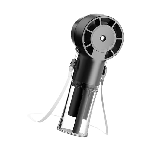 XuQiZZpp Leichter Handventilator, tragbar, einstellbare Geschwindigkeiten, 1200 mAh Akku, Nebel-Schreibtischventilator für Pendler, Wasserbefeuchter, Kühlgerät von XuQiZZpp