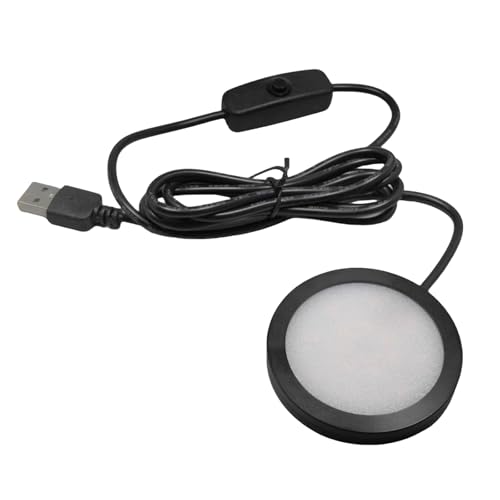 XuQiZZpp USB-Power-LED-Schreibtischlampe, 5 V, 3 W, runder Sockel, LED-Unterschrank, Puck-Licht für Büro und Schlafzimmer, Schlafsaal, Leselicht von XuQiZZpp