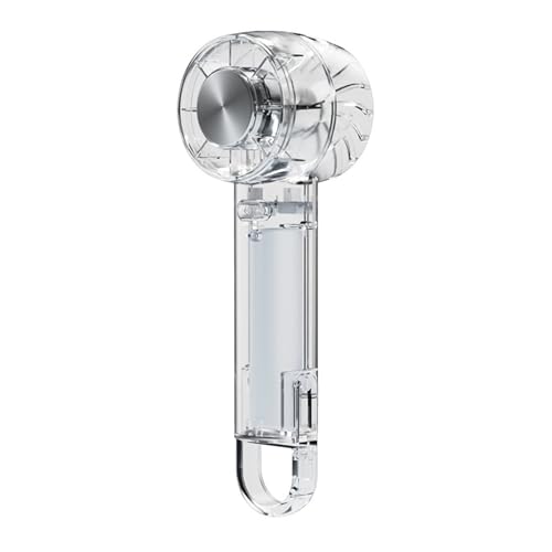 XuQiZZpp USB-wiederaufladbarer Miniatur-Ventilator mit Digitalanzeige für Büro und Fitnessstudio, Handventilator, modisches Kühlgerät, transparenter Ventilator von XuQiZZpp
