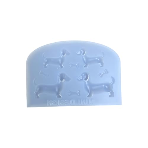 XuQiZZpp Wiederverwendbare Silikonform mit realistischem Hunde-Design, zum Basteln von Schlüsselanhängern, geeignet für kreative Charms von XuQiZZpp