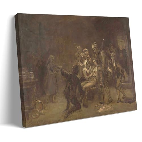 Adolph Tidemand Wandkunstdrucke, Gemälde, Poster, Skizze für die Rückkehr des Bärenjägers (1857–1861), Druck, Fotokunst, Gemälde, Leinwand, Heimdekoration, Schlafzimmer, moderne Dekorationen, Rahmen von XuXueCC