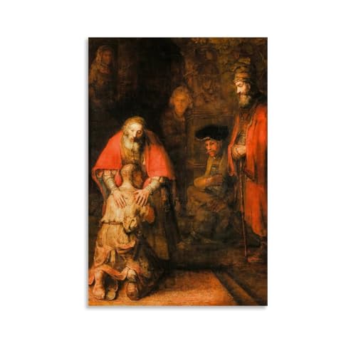 Rembrandt Harmenszoon Van Rijn Wandkunstdrucke, Gemälde, Poster Die Rückkehr des verlorenen Sohnes (3) auf Leinwand, Wandkunst, Bild, Drucke, zum Aufhängen, Foto, Geschenkidee, Dekoration, Zuhause von XuXueCC