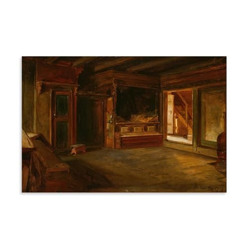 XuXueCC Adolph Tidemand Wandkunstdrucke, Gemälde, Poster, Bauernhof-Innenausstattung von Sandak (1857), Kunstwerke auf Leinwand, ästhetische Wandkunstdrucke, Heimdekoration, moderne Dekoration von XuXueCC