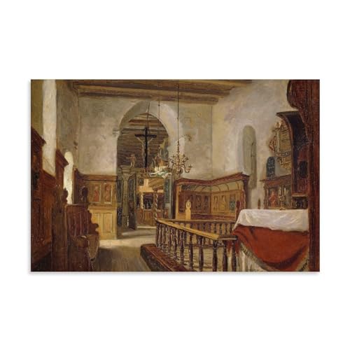 XuXueCC Adolph Tidemand Wandkunstdrucke, Gemälde, Poster, Innenausstattung aus der Kirche bei Voss (1855), Wandkunst, Gemälde, Leinwanddrucke, Kunstwerke, Schlafzimmer, Wohnzimmer, Dekoration von XuXueCC