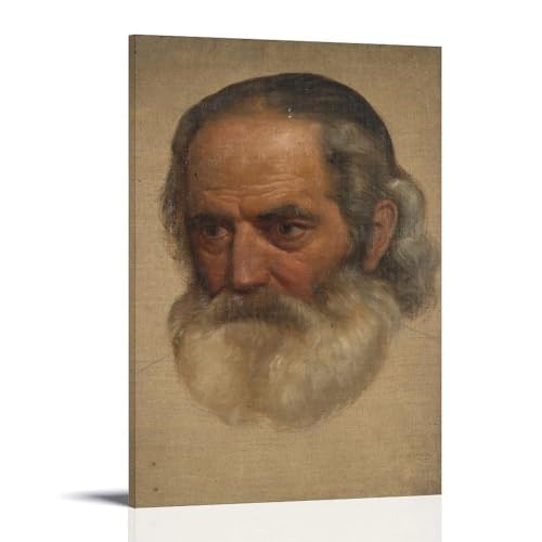 XuXueCC Adolph Tidemand Wandkunstdrucke, Gemälde, Poster, Portrait, Studie eines alten Mannes (1842) #2, Bilddruck, Leinwand, Wandfarbe, Kunstdekoration, moderne Wohnkunstwerke, Geschenkidee, Rahmen von XuXueCC