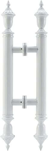 Ziehgriff, Türgriff, Lobby-Küchenterrasse, rustikaler Türgriff aus antikem Glas inklusive Beschlägen, Türgriff-Hardware aus Edelstahl (Farbe: Weiß, Größe: 120 cm/47,2 von XuanDaBaiHuo