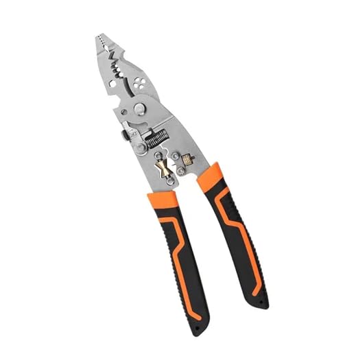 10-in-1 Multifunktions-Abisolierzange und -schneider, Kabel-Crimpzange für elektrische Arbeiten, mit ergonomischem gebogenem Griff, Stahl-Drahtschneider von Xuancai