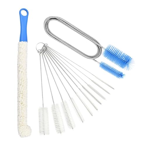 Abflussbürsten-Set, Stahlrohrreiniger in mehreren Größen, mit Nylonborsten für breite Rohre, Abflüsse, Zuhause, kommerzielle Nutzung, Aquarien, Rohrreiniger, Bürsten-Set mit Aufhängeschlaufe, 12 Stück von Xuancai