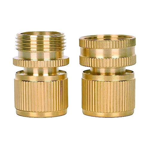 Bewässerungszubehör, 1,9 cm (3/4 Zoll), Messing-Schnellverbinder, Outdoor-Gartenbewässerung, Zubehör für Gartenschlauch-Reparaturteile, 2 Stück von Xuancai