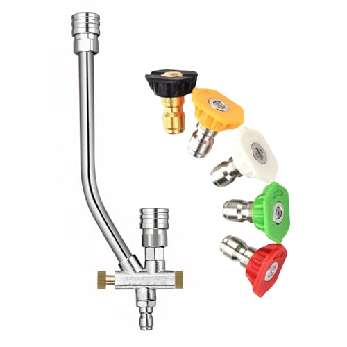 Hochdruckreiniger Aufsatz Doppelanschluss Gartenschlauch Adapter mit 5 Düsenoption Geeignet für verschiedene Oberflächen Hochdruckreiniger Aufsatz Doppelanschluss Gartenschlauch Adapter mit 5 Düsenoption Geeignet für verschiedene Oberflächen von Xuancai