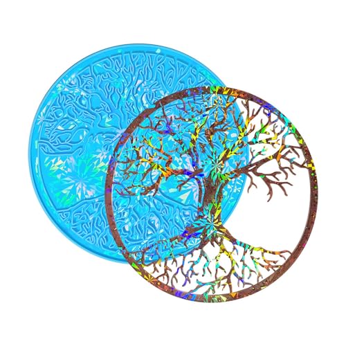 Tree Life Wanddekoration, holografische Kristall-Epoxidharz-Formen, Wandbehang, Silikonform, DIY, Handwerk, Gießwerkzeug, Strasssteine von Xuancai