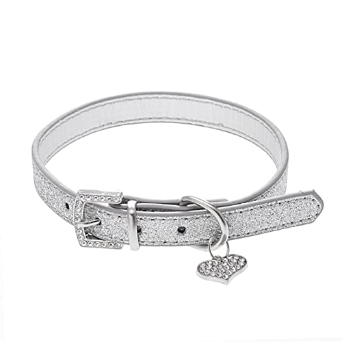 Verstellbares Hundehalsband mit Strass, PU-Leder, geeignet für kleine Hunde, Strass-Halsketten von Xuancai