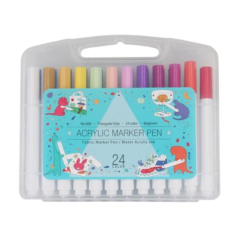Wasserdichter 3D-Modell-Malstift, 24 Farben, Acryl-Marker-Set, schnell trocknend, Kunst-Pinselmarker, wasserdichte Färbung von Xuancai