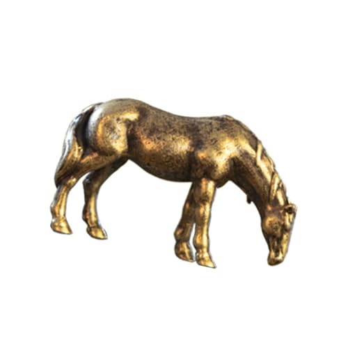 Xuancai Handgefertigte Pferde-Skulptur aus Bronze-Legierung, Miniatur-Dekoration für Zuhause, Büro, Schreibtisch, Garten, Dekofigur, Pferdefigur aus Legierung von Xuancai