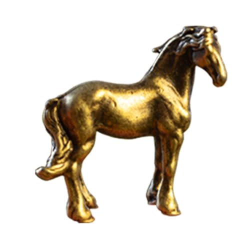 Xuancai Handgefertigte Pferde-Skulptur aus Bronze-Legierung, Miniatur-Dekoration für Zuhause, Büro, Schreibtisch, Garten, Dekofigur, Pferdefigur aus Legierung von Xuancai