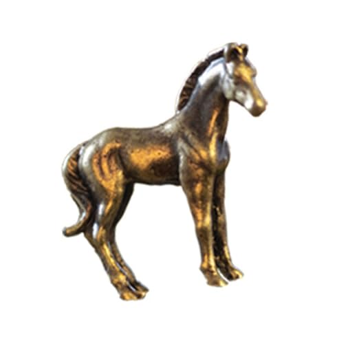 Xuancai Handgefertigte Pferde-Skulptur aus Bronze-Legierung, Miniatur-Dekoration für Zuhause, Büro, Schreibtisch, Garten, Dekofigur, Pferdefigur aus Legierung von Xuancai