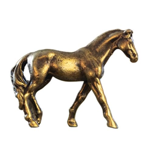 Xuancai Handgefertigte Pferde-Skulptur aus Bronze-Legierung, Miniatur-Dekoration für Zuhause, Büro, Schreibtisch, Garten, Dekofigur, Pferdefigur aus Legierung von Xuancai