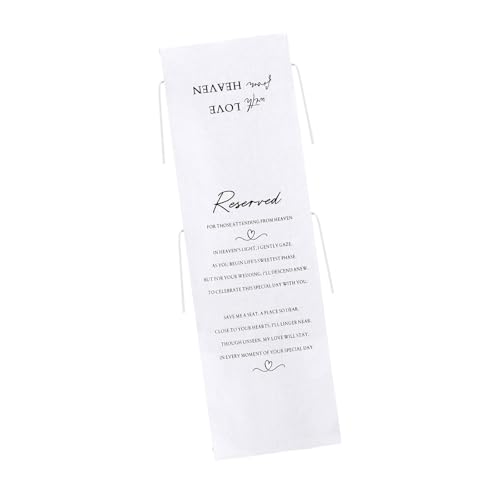 Xuancai Hochzeitssitzschild aus gebürstetem Stoff, leicht zu entfernen, Andenken an reservierte Stühle und Gelegenheit, romantisches Zeremoniezubehör Xuancai Hochzeitssitzschild aus gebürstetem Stoff, leicht zu entfernen, Andenken an reservierte Stühle und Gelegenheit, romantisches Zeremoniezubehör von Xuancai