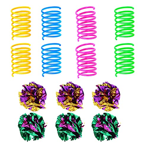 Xuancai Knisterbälle für Katzen, Federspielzeug, leicht und geeignet für mehrere Katzen, zum Spielen, praktisch für Haustiere, zum Mitnehmen, Geschenk, Glitzerbälle für Katzen von Xuancai