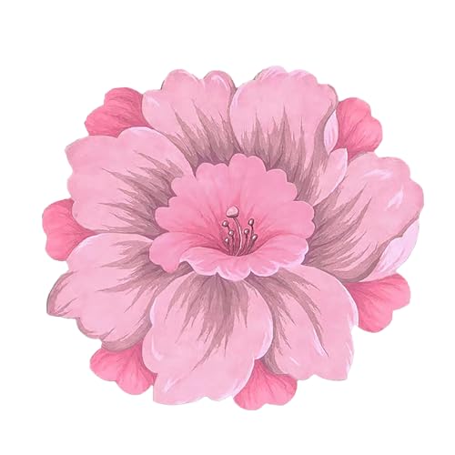 Xuancai Teppich mit Blumenakzenten, 80 x 80 cm, rutschfeste Plüschoberflächen, waschbar, für Schlafzimmer oder Haushalt, Wohnzimmermatten von Xuancai