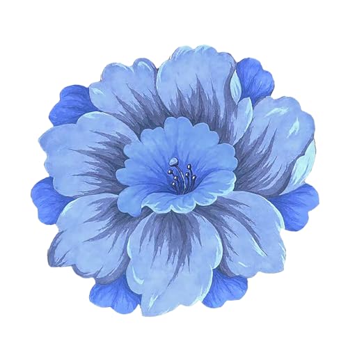 Xuancai Teppich mit Blumenakzenten, 80 x 80 cm, rutschfeste Plüschoberflächen, waschbar, für Schlafzimmer oder Haushalt, Wohnzimmermatten von Xuancai