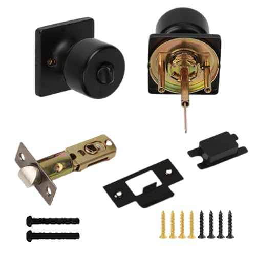 Xuancai Türgriff-Set aus Zinklegierung, mattschwarz, mit Zubehör für Schlafzimmer und Badezimmer, Zinklegierung, mattschwarze Türknäufe Xuancai Türgriff-Set aus Zinklegierung, mattschwarz, mit Zubehör für Schlafzimmer und Badezimmer, Zinklegierung, mattschwarze Türknäufe von Xuancai