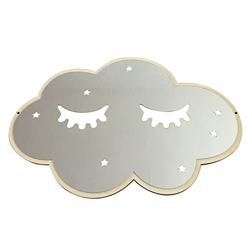 Xuancai Unregelmäßiger ästhetischer Kosmetikspiegel, Acryl, dekorativ, niedlich, Acrylplatte, Kinderzimmer, Wanddekoration für Zuhause, Holzrahmenspiegel von Xuancai