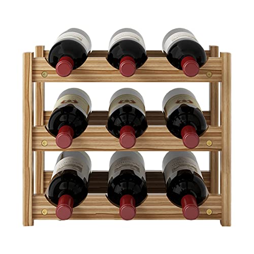 Xuancai Weinregal Dekoration Regal Massivholz Haushalt Klein Modern Minimalistisch Schrank Display Racks Rot Gitter Holz Weinständer von Xuancai