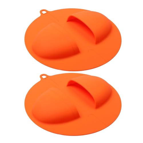 2 Stück Silikon-Kochhandschuhe bis 250 °C Grillen Hitzebeständige Handschuhe für Outdoor BBQ und Küche Verwendung Silikon Backhandschuhe mit Griff von Xuanxi