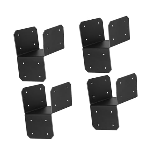 4 Stück Holz-Hausaufhänger Gelenkpfostenkappen Ersatzbalken Anker Verbinder für leichten Stahlrahmen Dübel Verbindungskappen Krawattenhalterung für Balken von Xuanxi