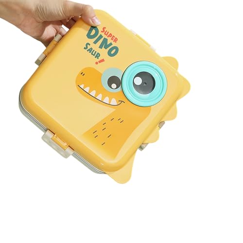 Xuanxi 304 Edelstahl Kinder Lunchbox 3 Abschnitte Bentos Box mit Cartoon-Muster und Dichtung für Büro Kinder Lunchbox mit Cartoon-Design von Xuanxi