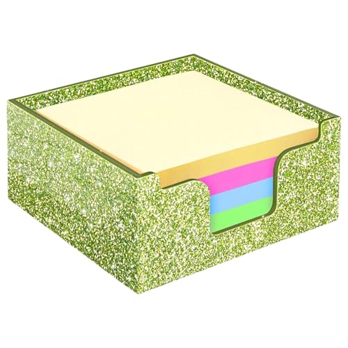 Xuanxi Moderne Aufbewahrungsbox aus Acryl für mehr als 100 Blatt, dunkelgrau, Schreibtisch-Organizer für Zuhause und Büro, glitzernder Notizblockhalter von Xuanxi