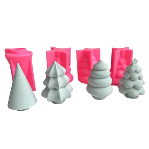 Xuanxi Silikonform, 4 Stück, wiederverwendbar, Epoxidharzform, 3D-Kerzenherstellung, geometrische Form, Silikon, DIY, 3D-Handwerk, Harz-Formen von Xuanxi