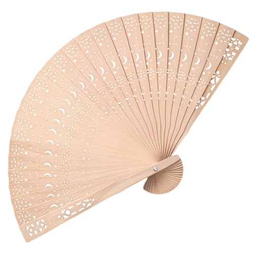 Xuanxi Vintage Faltbarer hölzerner geschnitzter Ventilator Handfächer chinesische dekorative Handfächer Fotografie Requisiten Heimdekorationen Holzhand Holz Handheld Folding von Xuanxi