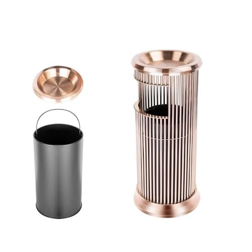 Xuanyingfafafa Mülleimer, Edelstahl-Mülleimer mit Inneneimer for Hotellobby, Flur(Rose Gold) von Xuanyingfafafa