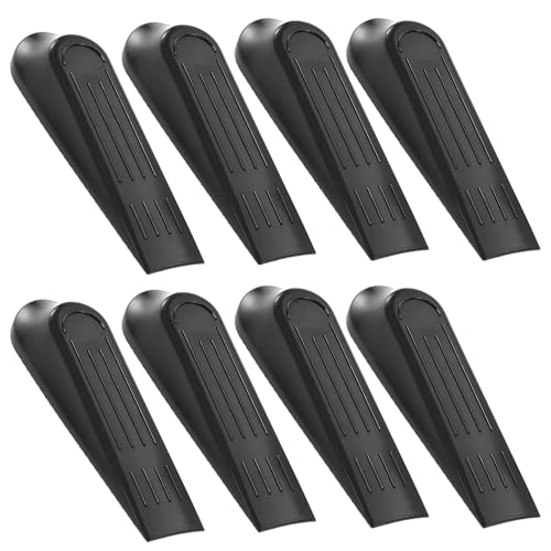 Türstopper, robuste Gummi-Türstopper, Keil für den Innenbereich, Gummi, rutschfest, stabil, stapelbar, Türstopper für Teppiche, Fliesen, Beton, Holzböden, kommerzielle Zuhause und Büros, schwarz, 8 von Xueniu