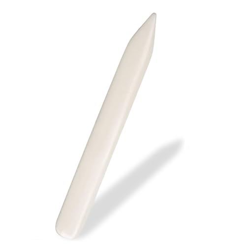 Knochen Ordner Papier, 2.4*20.5cm Falzbein für Papier, Kunststoff Knochen Buchbinderei Falten Rillwerkzeug, Bone Folder Tool, Faltstifte für Papierhandwerk Kartenherstellung Bastelbuch (Weiß) von Xuigort