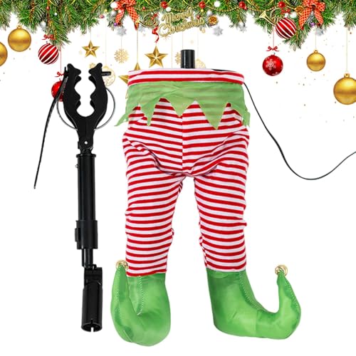 Xujuika Beine Im Weihnachtsbaum | Wackelnde Beine Weihnachten | Strampelnde Weihnachtsmann Beine | Plüsch Beine Weihnachtsbaum | Weihnachtsdeko Elfen Hängende Beine Elektrisch von Xujuika